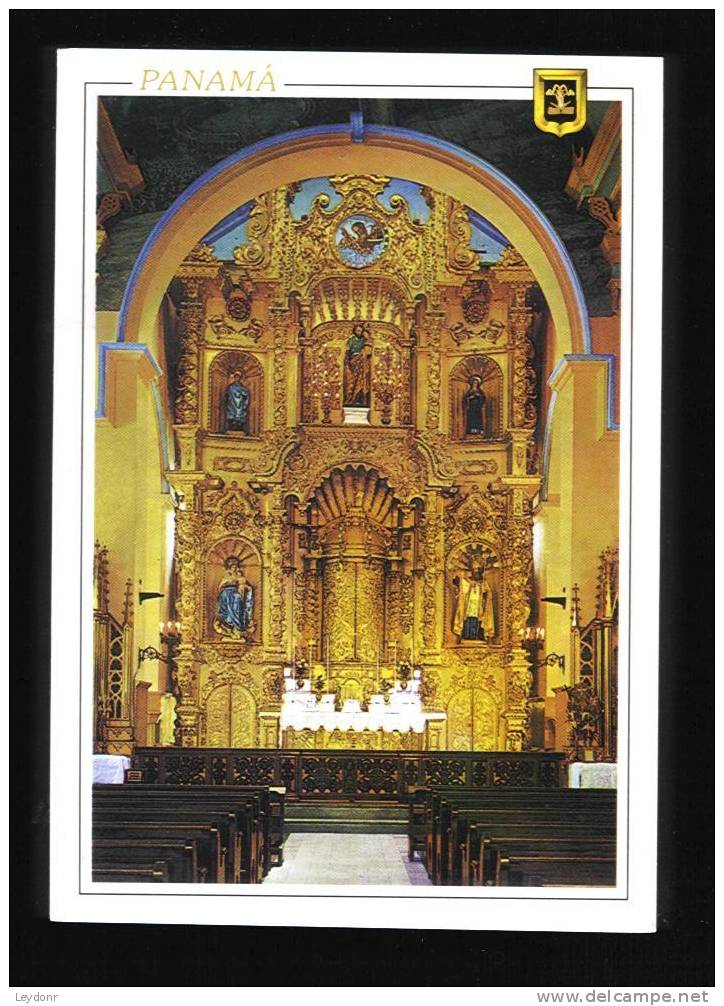 Panama - The Golden Altar Made Of Pure Gold Leaf Over Carved Mahogany - Church Of San Jose In Panama City - Panama