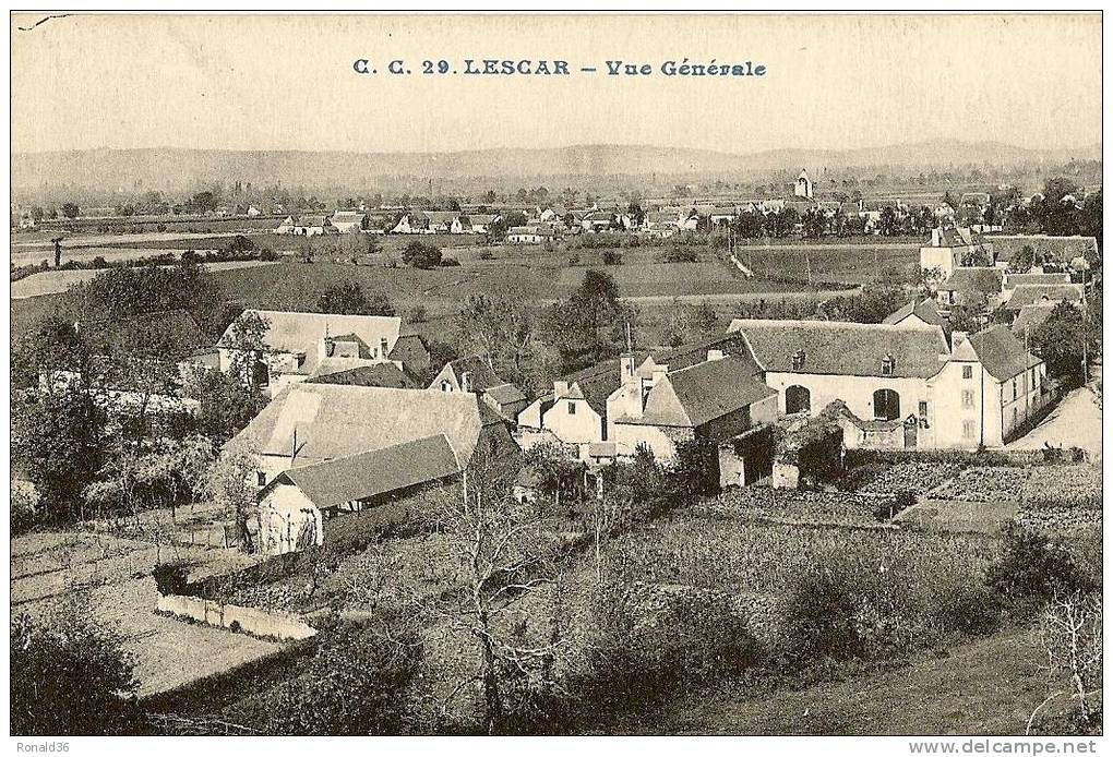 CP 64  LESCAR Vue Générale ( Habitation , Pré , Jardin ) - Lescar