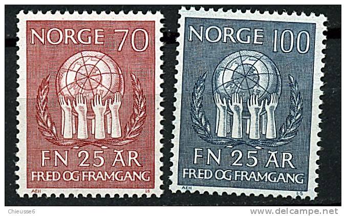 Norvège ** N° 567/568 - 25e Ann. De L'O.N.U. - Ungebraucht