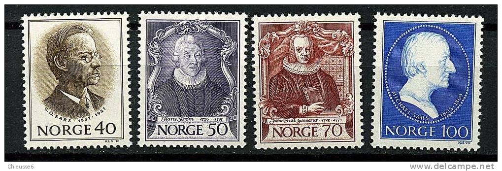 Norvège ** N° 569 à 572 - Zoologistes Célèbres - Unused Stamps