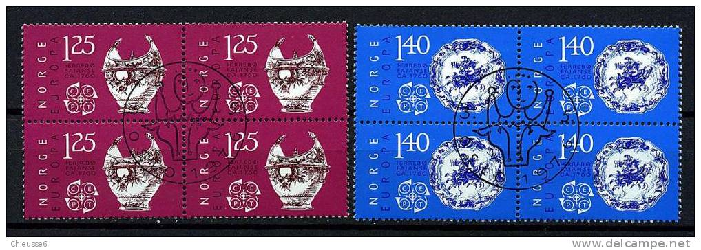 Norvège Ob N° 680/681 En Bloc De 4 Tbres - Europa - Unused Stamps