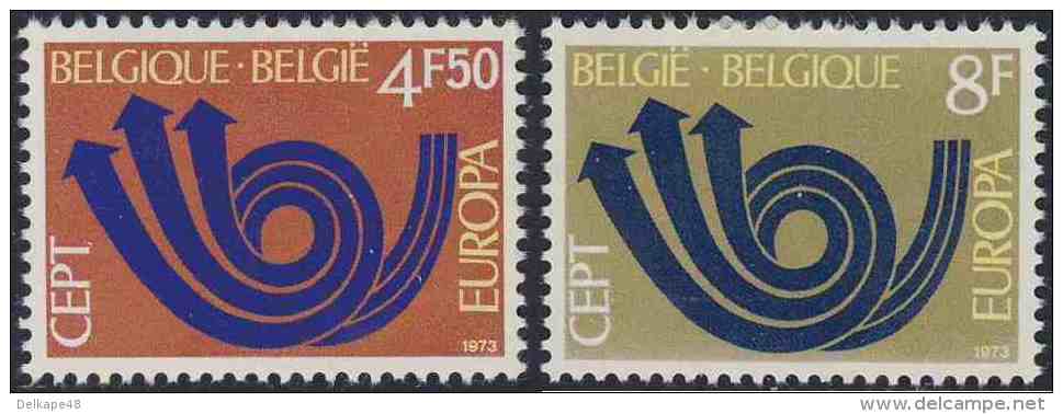 België Belgium Belgique 1973 Mi 1722 /3 YT 1661 /2 SG 2305 /6 ** "Posthorn" / Posthorn / Posthoorn - Europa Cept - 1973