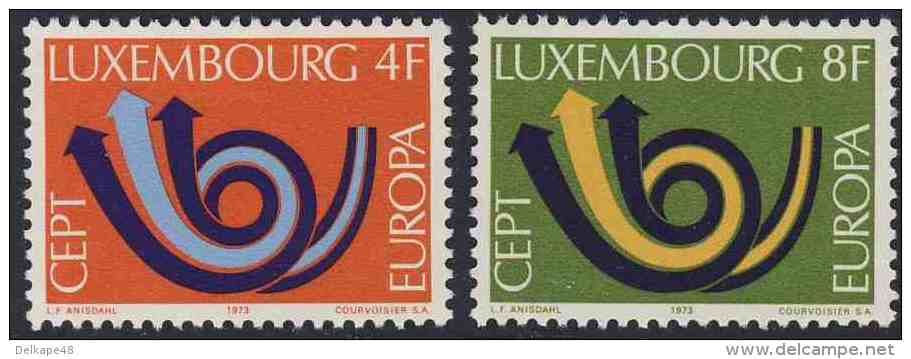 Luxemburg Luxembourg 1973 Mi 862 /3 YT 812 /3 ** "Posthorn" / Stilisiertes Posthorn / Posthoorn - Europa Cept - Nuevos