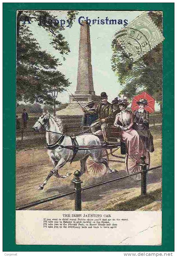 IRELAND - VF 1907 DUBLIN POSTCARD - POEM The Irish Jaunting Car - Pub. LAWRENCE, DUBLIN - Sent To LIVERPOOL - - Dublin