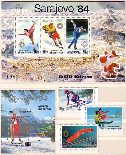 DPR.KOREA  /Corée Nord    - 1983 WINTER OLYMPIC - SARAJEVO  3v. 2 S/S-MNH - Winter 1984: Sarajevo