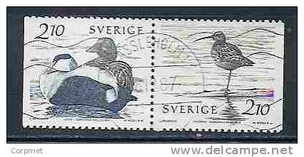 SWEDEN - DUCKS - Yvert # 1354a SE-TENANT Pair - VF USED - Used Stamps