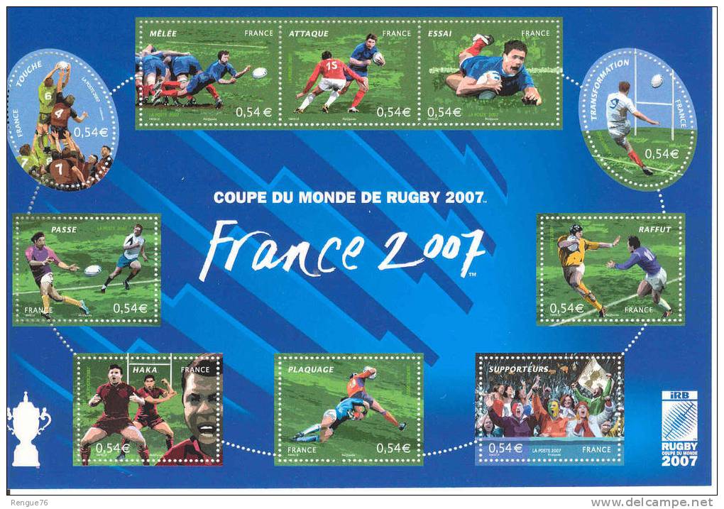 2007 Bloc Coupe Du Monde De Rugby Neuf ** - Neufs