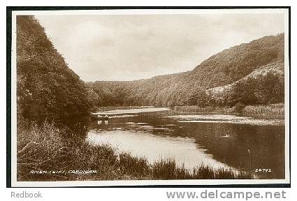 Real Photo Postcard River Teifi & Rowing Boat Cardigan Wales - Ref 80 - Cardiganshire
