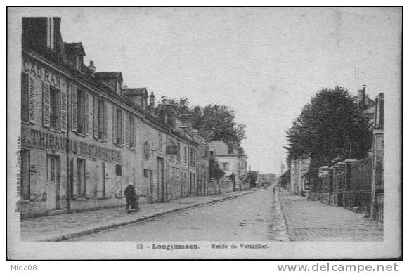 91.LONGJUMEAU.  ROUTE DE VERSAILLES.carte Bleutee. THIBAUTIN RESTAURATEUR. - Longjumeau