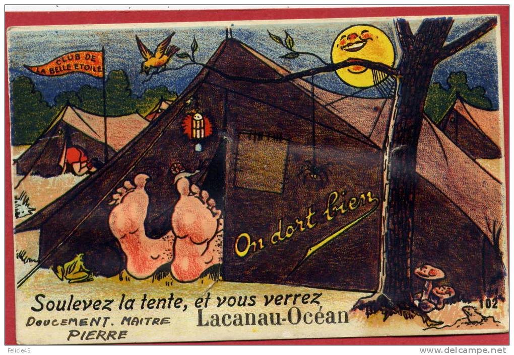 799b LACANAU-OCEAN - CARTE A SYSTEME - Soulevez La Tente Et Vous Verrez...) - Champignons - Autres & Non Classés