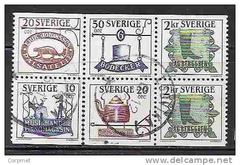 SWEDEN -  Se-tenant Block Of 6 From The Exploided BOOKLET - Yvert # C 1324 - VF USED - Blocks & Sheetlets