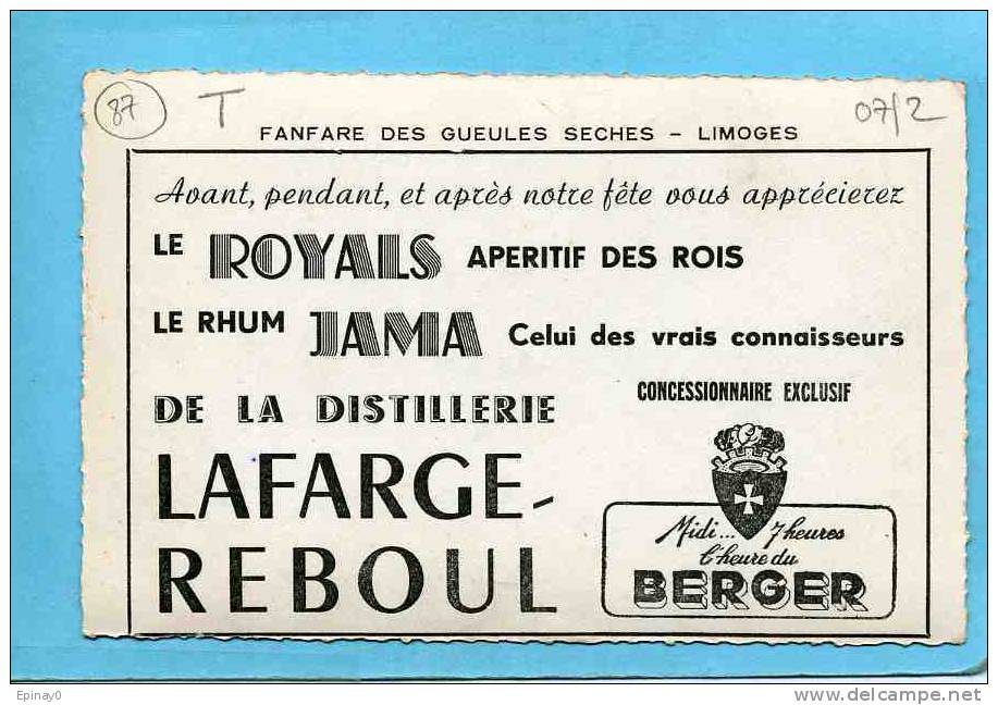 B - 87 - LIMOGES - Carte Photo Fanfare Des Gueules Séches - Rhum Jama - Limoges