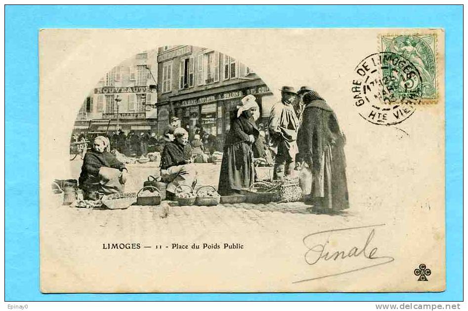 B - 87 - LIMOGES - Marché Place Du Poids Public - Cliché Avant 1903 - Limoges