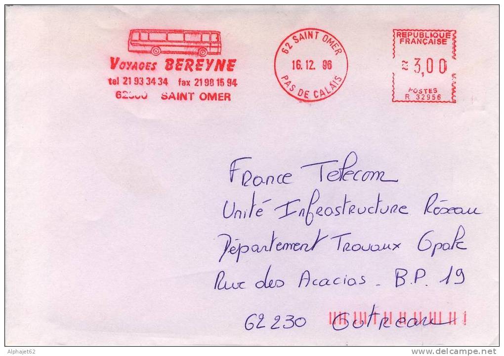 Transports - Autobus - EMA - FRANCE - Voyages Bereyne - Saint Omer, Pas De Calais - 1996 - Bus