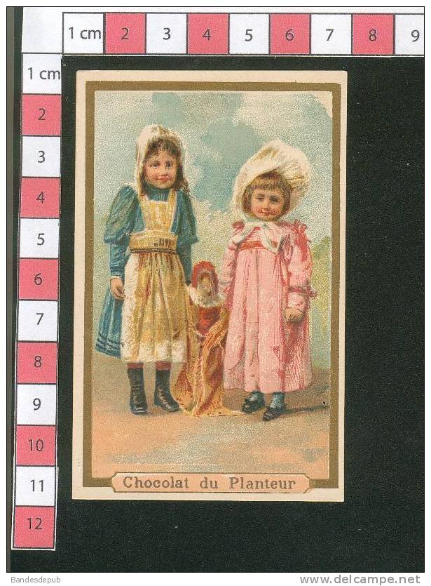 Chocolat Du Planteur Chromo Dorée Thème Enfant Poupée - Autres & Non Classés