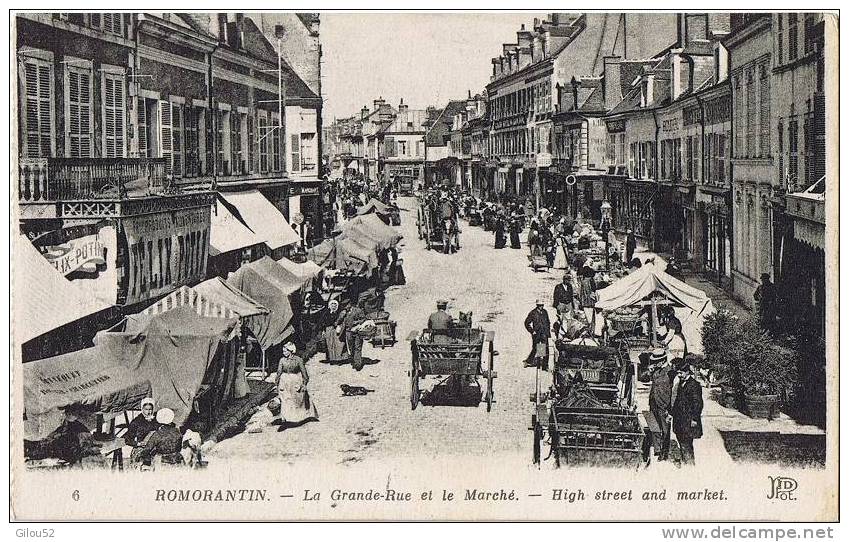 41 - Romorantin -- La Grande Rue Et Le Marché   6 - Romorantin