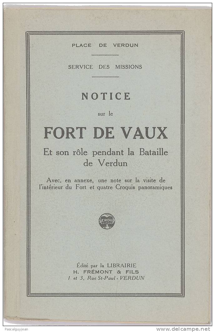 Notice Sur Le Fort De Vaux - Französisch