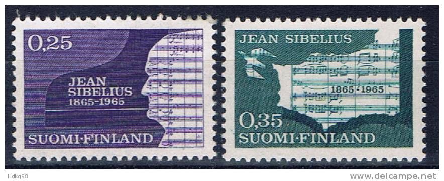 FIN Finnland 1965 Mi 603-04** Jean Sibelius - Unused Stamps