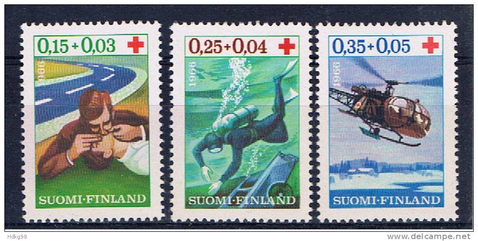 FIN Finnland 1966 Mi 609-11** Rotes Kreuz - Unused Stamps