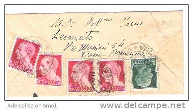 3784)lettera Con 4x20c + 25c Imperiale Da Piazza Armerina A Enna Il 10-11-1944 - Marcofilía