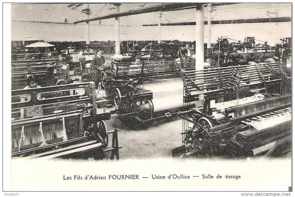 CPA Les Fils D'adrien Fournier;usine D'OULLINS,salle De Tissage - Oullins