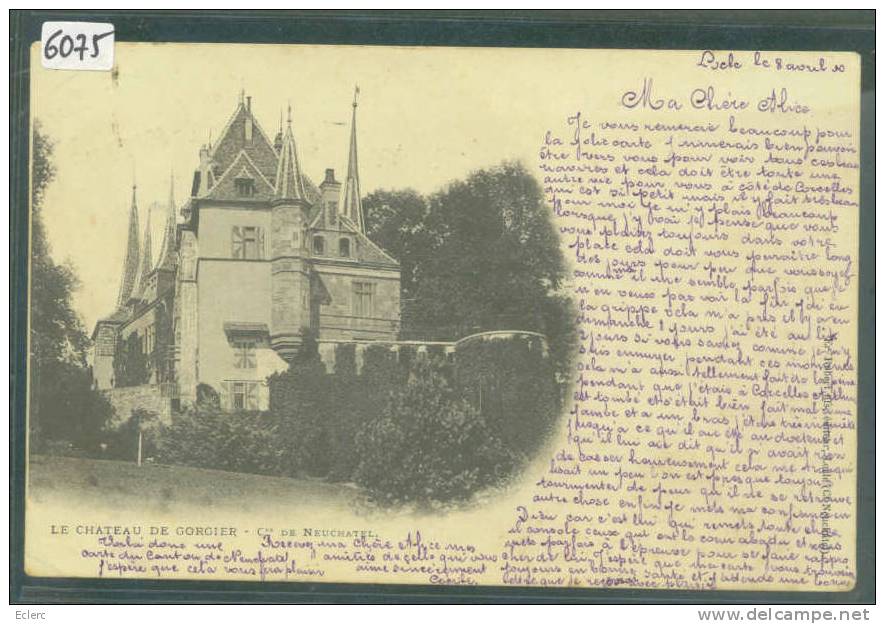 LE CHATEAU DE GORGIER - B  ( PLI D'ANGLE ) - Gorgier