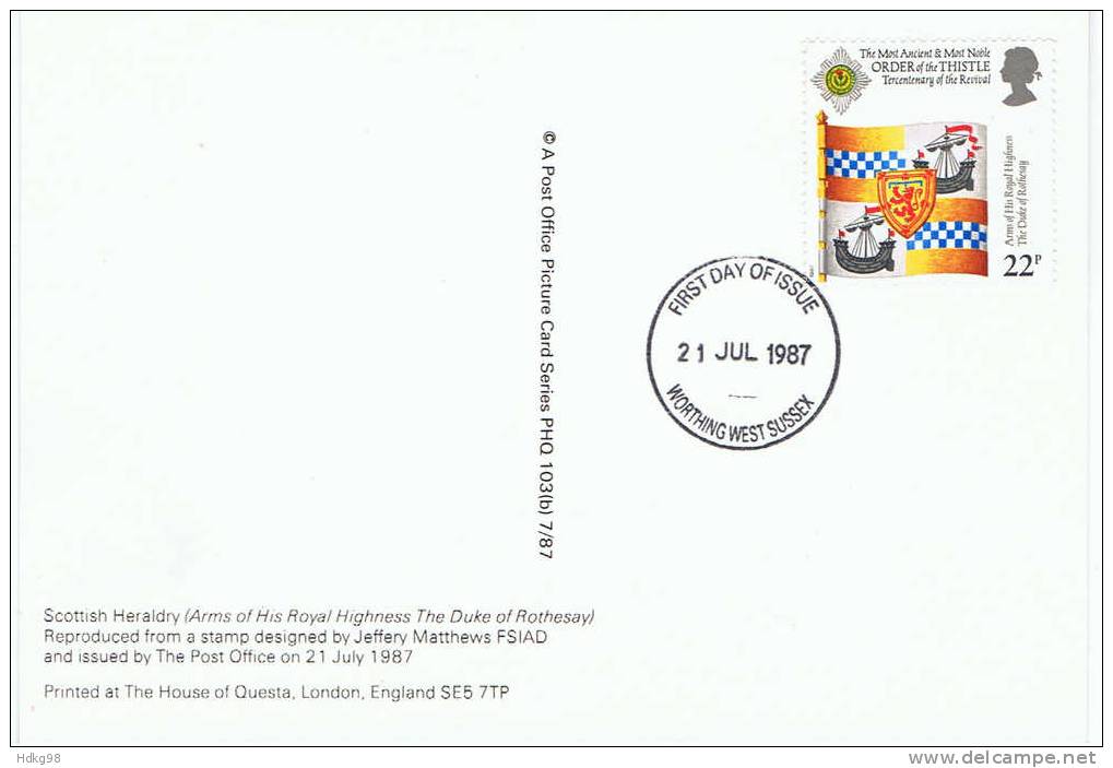 GB Großbritannien 1987 Mi 1114 FDC-Karte - Sin Clasificación