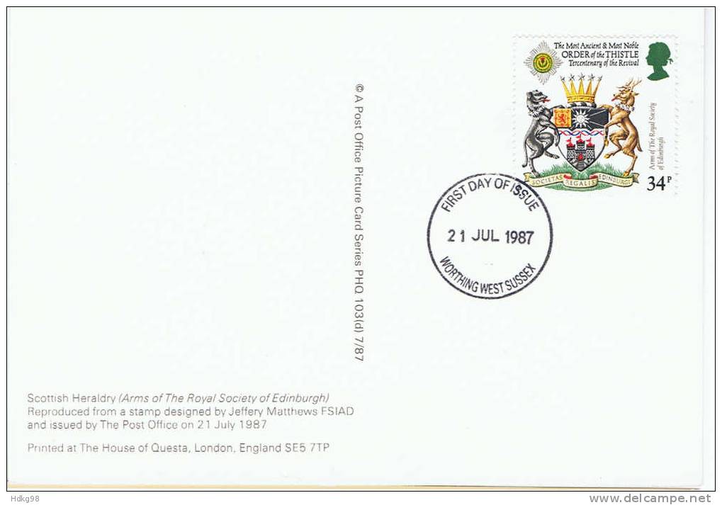 GB Großbritannien 1987 Mi 1116 FDC-Karte - Non Classés