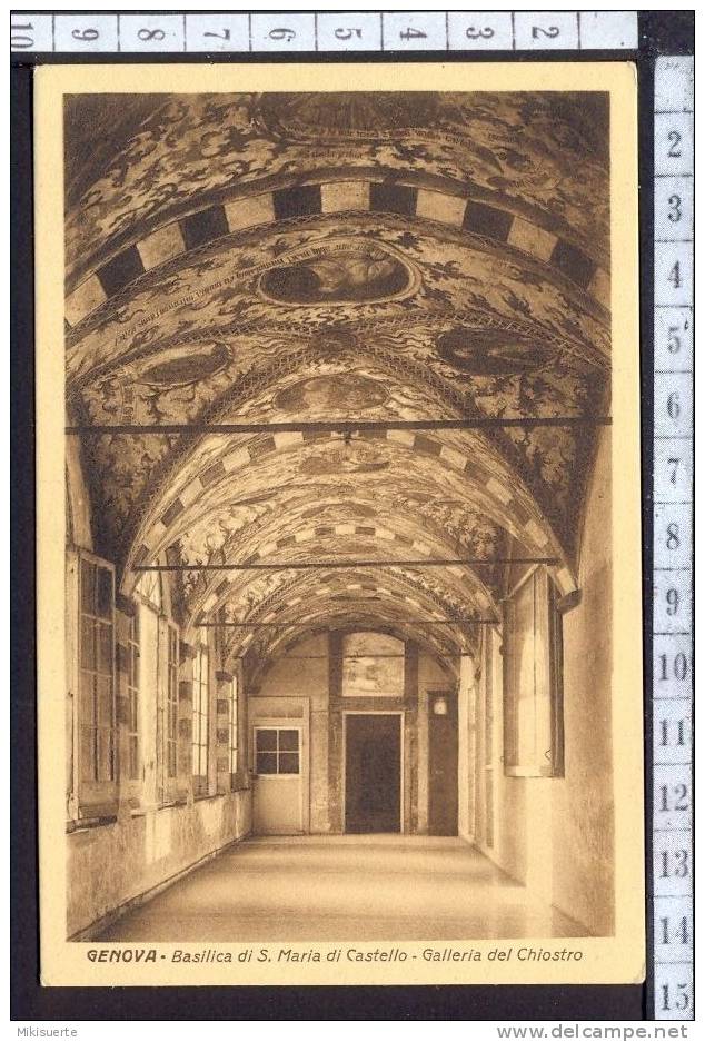 M2792 GENOVA BASILICA S. MARIA DI CASTELLO GALLERIA DEL CHIOSTRO F/P CARTOLINA-POSTACARD - Genova (Genua)