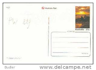 AUSTRALIA : 1985 : Post.Stat. : STRAND,PLAGE,BEACH,GEOLOGY,ROCHER,ROCS,ZONSONDERGANG,SUNSET, - Postal Stationery