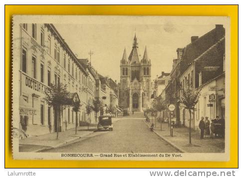 CP. 525. Bonsecours.  Grand Rue Et Etablissement Du Dr Voet. - Péruwelz