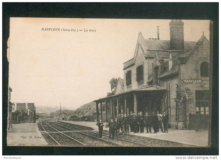 Harfleur (76) - La Gare ( Vue Intérieure Animée E. Meilet éditeur ) - Harfleur