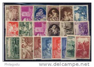 France 1939-40, Petit Lot C.48€ Dépareillés Neufs Charnière, N ° 437/8, 440/1, 446, 452/3 - Ungebraucht