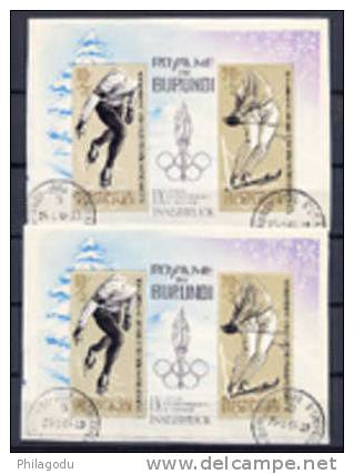 Burundi 1964, Jeux Olympiques D’hiver à Innsbruck Sur Fragment D’enveloppe, Bf 3 Et 3A - Winter 1964: Innsbruck