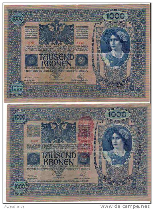 LOT DE 17 X : TAUSEND KRONEN 1000 KRONEN 1902 - Austria