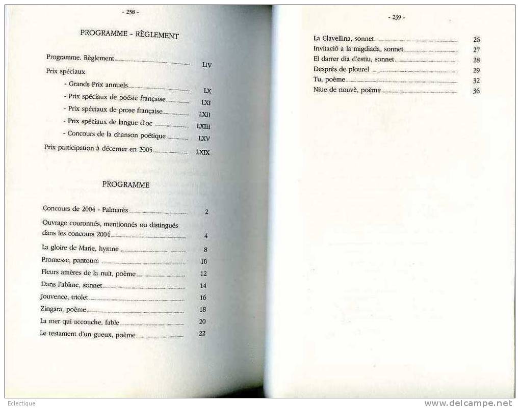 Recueil De L'Académie Des Jeux Floraux 2004 Hôtel D'Assézat, Poésie, Prose, Français, Occitan - Midi-Pyrénées