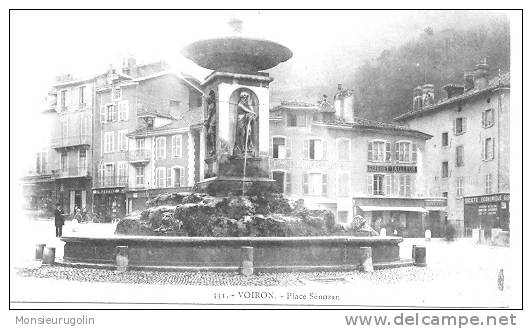 38 )FL) VOIRON, Place Sénozan, N 331, + Fontaine Collection L.P. - Voiron