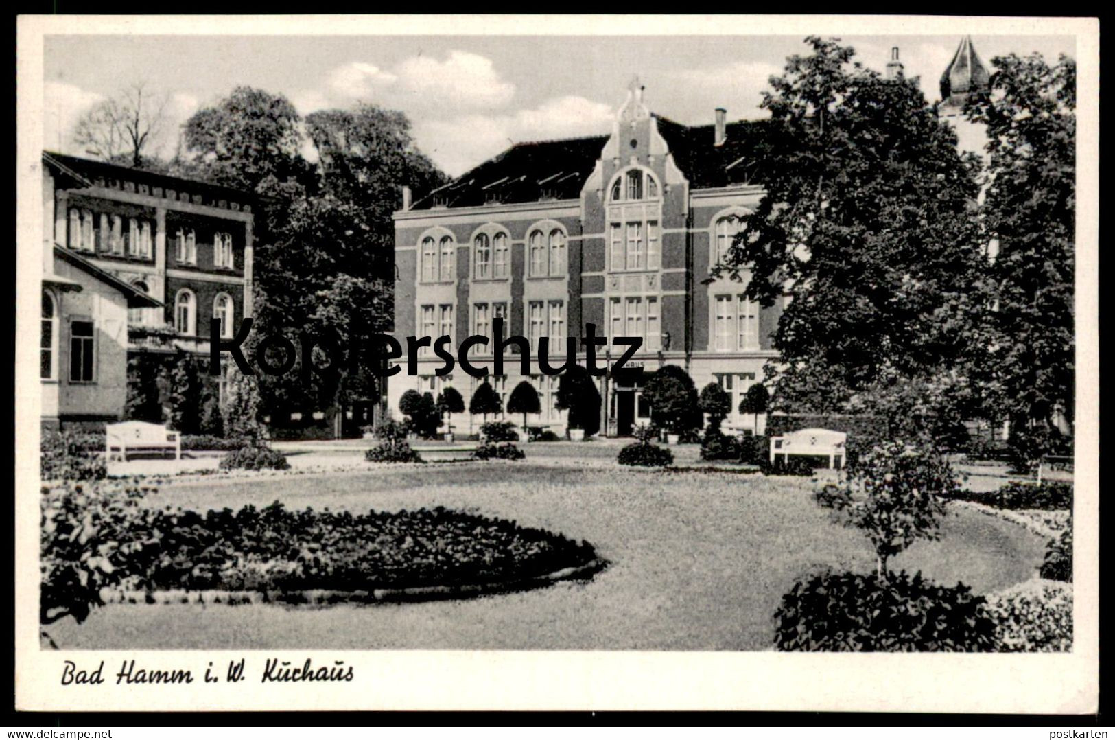 ALTE POSTKARTE BAD HAMM IN WESTFALEN KURHAUS 1955 MASCHINENWERBESTEMPEL HAMM & MÜNCHEN Ansichtskarte AK Cpa Postcard - Hamm