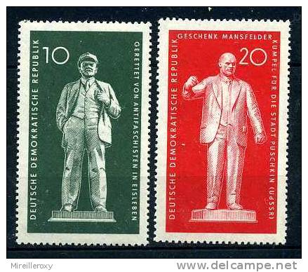 LENINE / THALMANN /  MONUMENT  A EISLEBEN ET A WEIMAR  /   TIMBRE ALLEMAGNE  D.D.R - Lenin