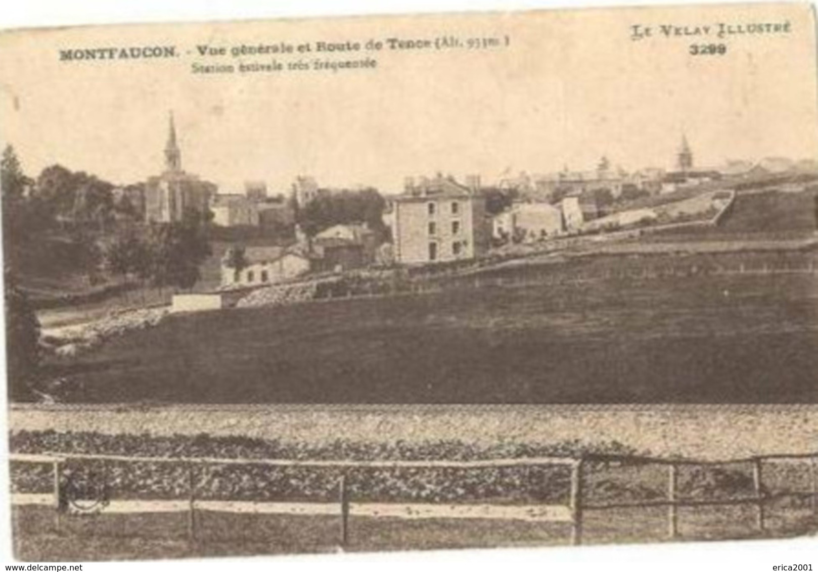 Montfaucon En Velay. Vue Générale Et Route De Tence. - Montfaucon En Velay