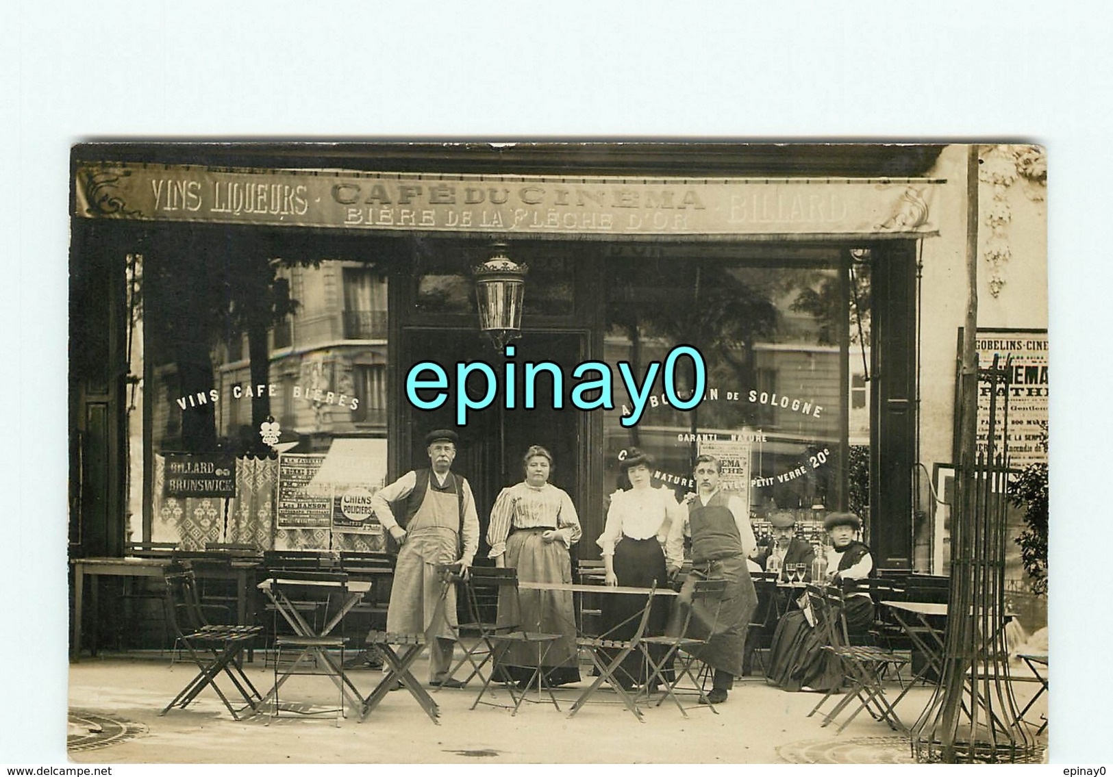 B - 92 - PUTEAUX - Carte Photo Du Café Cinéma De Adolphe Laizé - 30 Rue Du Château - Puteaux