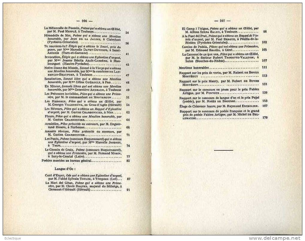 Recueil De L'Académie Des Jeux Floraux 1941, Hôtel D'Assézat, Poésie, Prose, Français, Occitan - Midi-Pyrénées