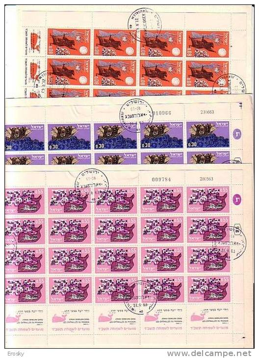 E250 - ISRAEL Yv N°238/40 FUEILLE ( Registered Shipment Only ) - Blocs-feuillets