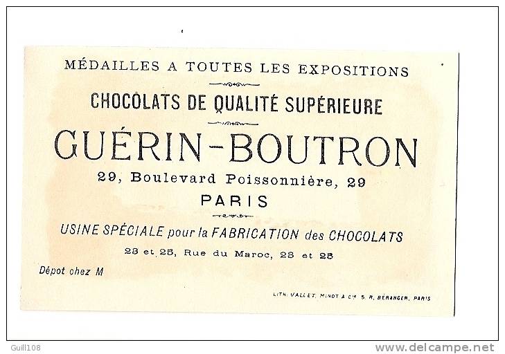 Chromo Dorée Guérin Boutron Lith. Vallet Minot Le Porteur Enfant Fleur S Prairie Fillette A4-45 - Guérin-Boutron