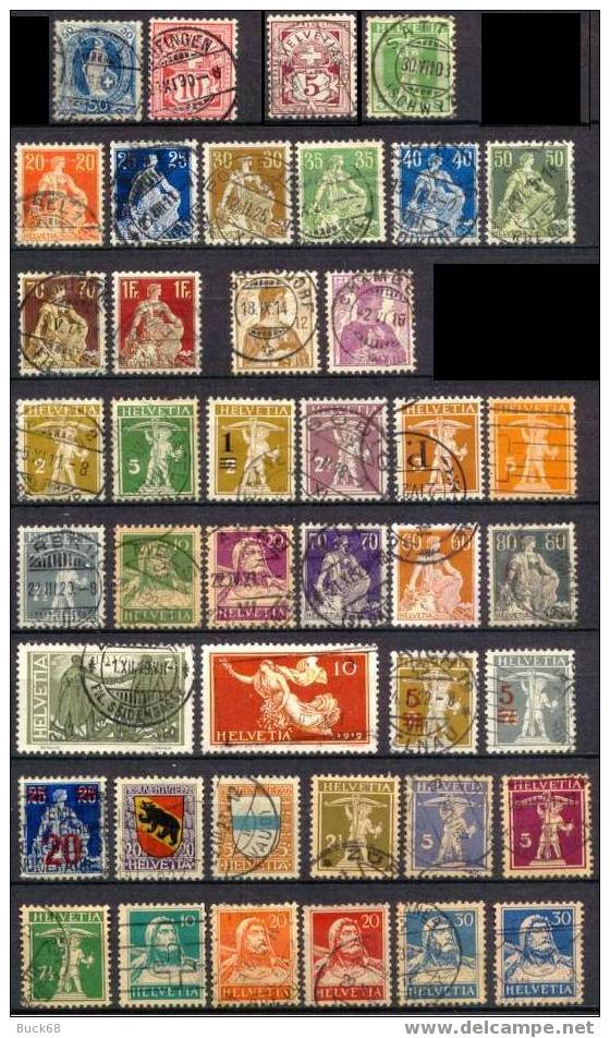 SUISSE SCHWEIZ SVIZZERA HELVETIA Lot De Timbres Oblitérés (o) à 10 % De La Cote. - Collections