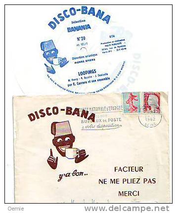 BANANIA   ENVELOPPE  +  4   VINYLS  SOUPLE    1962 - Cioccolato