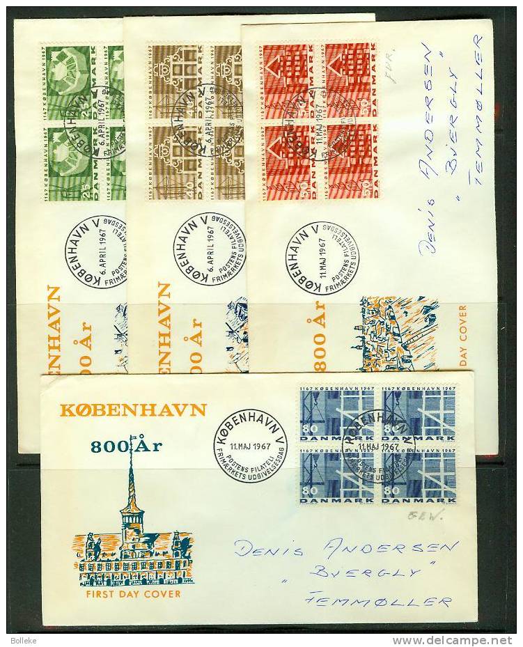 Danemark  Yv  481/84 En Bloc De 4 Sur FDC - Moulins - Bateau - Architecture - Covers & Documents