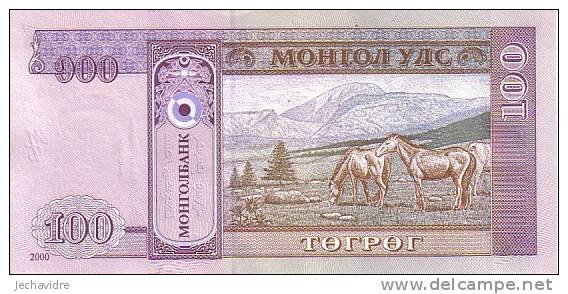 MONGOLIE   100 Tugrik  Emission De 2000   Pick 65    ***** BILLET  NEUF ***** - Mongolie