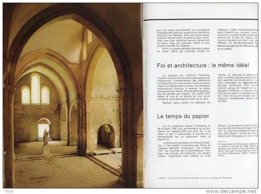 Abbaye De Fontenay, Edition Ouest-France (1985), 32 Pages (16,5 Cm Sur 23 Cm), Nombreuses Photos Couleurs. - Bourgogne