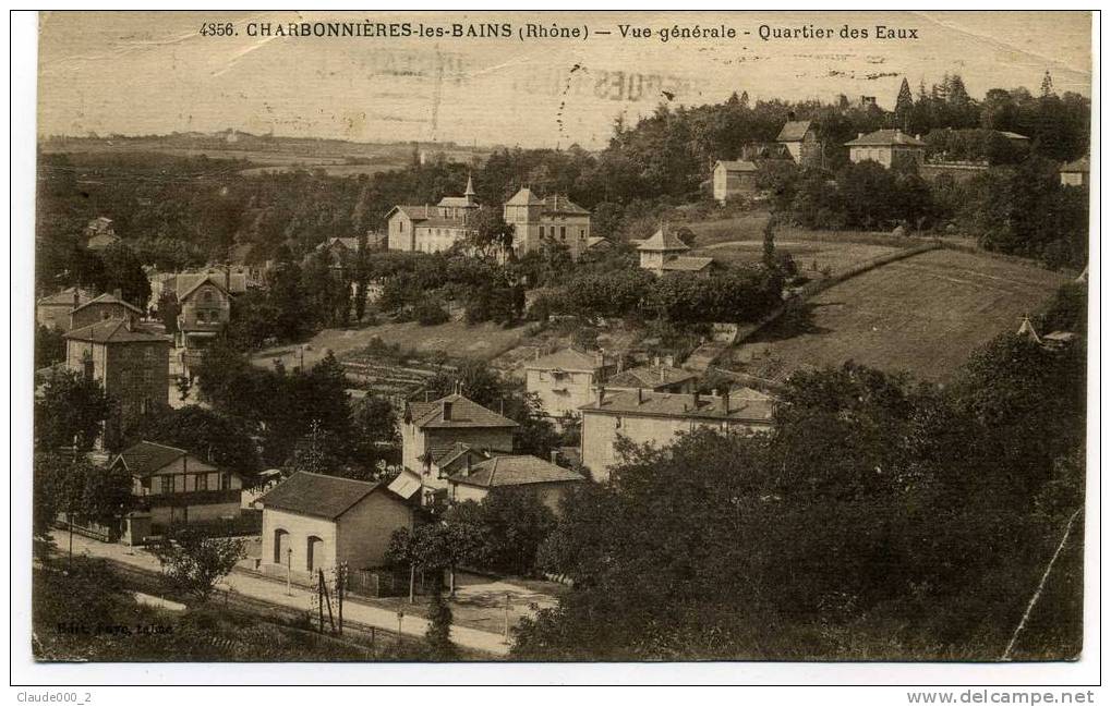 CHARBONNIERES LES BAINS . VUE GENERALE QUARTIER DES EAUX EN 1925   (544) - Charbonniere Les Bains